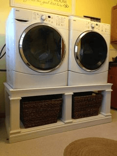 Side by side washer and dryer setup