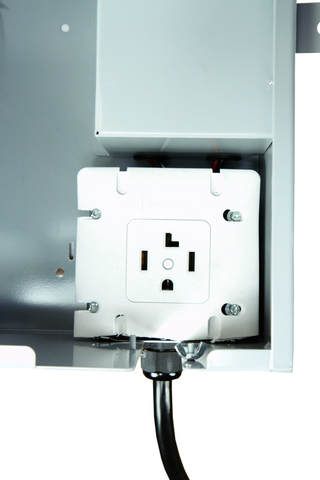 Outlet face plate after rotation - L-shaped prong correctly positioned