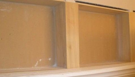 Wooden shelf compartments showing recessed installation options